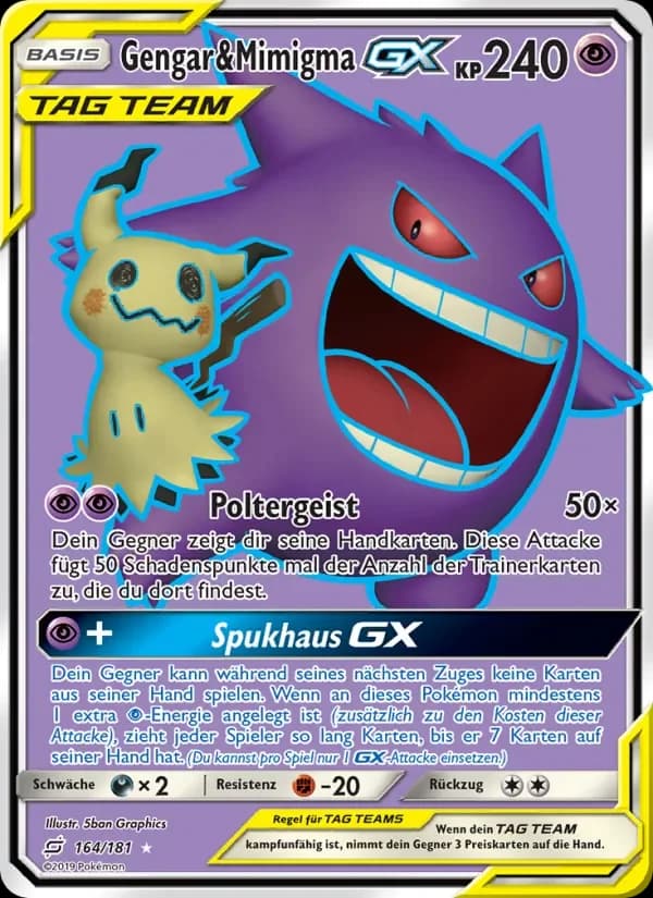 Sammelkarte Gengar & Mimigma GX
